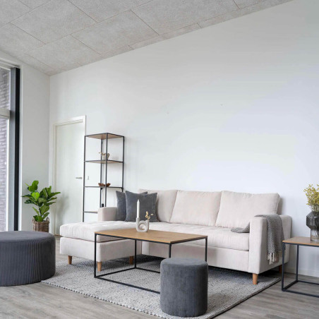 Table Basse Acier et Plateau Bois Aspect Naturel - VOLIO