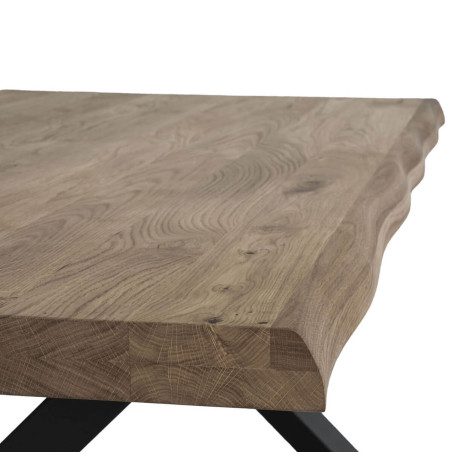 Table basse plateau chêne vieilli et pieds acier - CIOIO