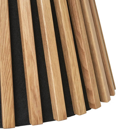 Table basse ronde pied central relief MDF placage chêne clair - DUBLIA