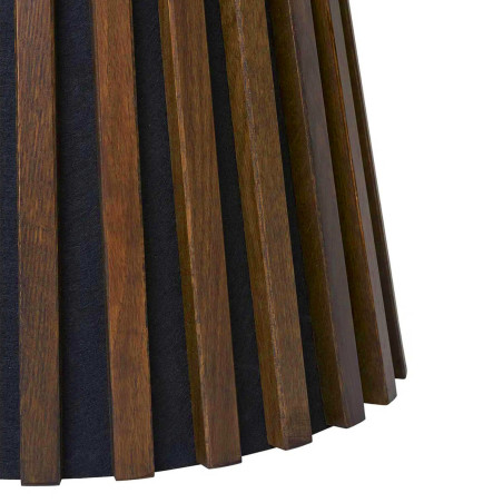 Table basse ronde pied central relief MDF placage chêne fumé - DUBLIA