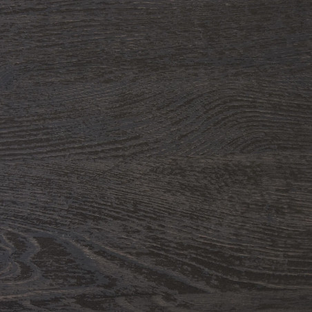 Table basse ovale pieds relief MDF effet bois foncé - ANKA