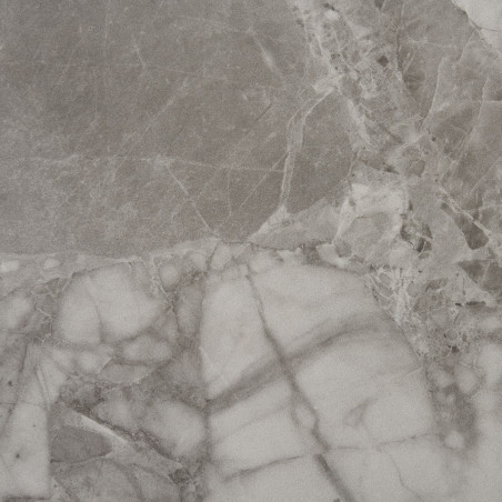 Table Basse Plateau MDF Aspect Marbre Pied Central Métal - KOELIRA