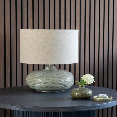 Table basse ronde 80 cm pieds relief MDF effet bois foncé - ANKA