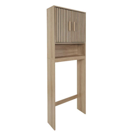 Meuble pour toilettes 2 portes effet bois avec tasseaux - PAJEN
