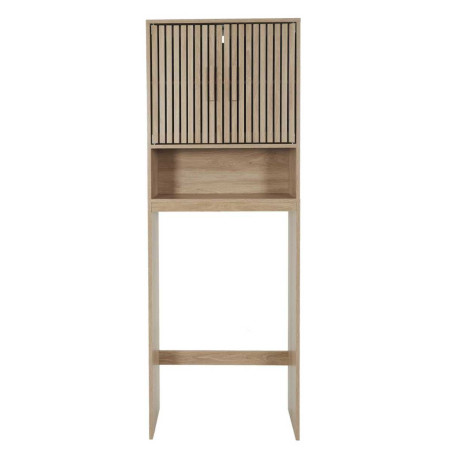 Meuble pour toilettes 2 portes effet bois avec tasseaux - PAJEN