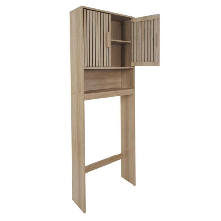 Meuble pour toilettes 2 portes effet bois avec tasseaux - PAJEN