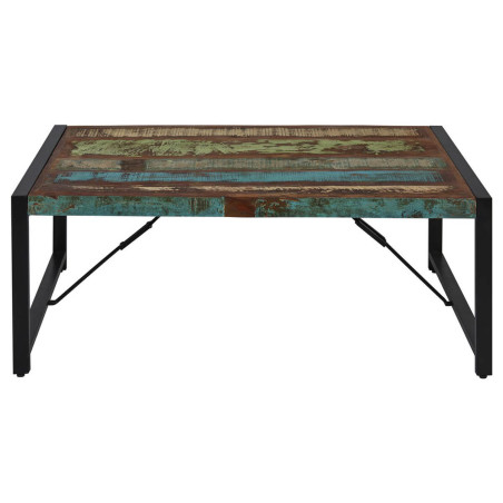 Table basse bois recyclé et métal noir - KALIO