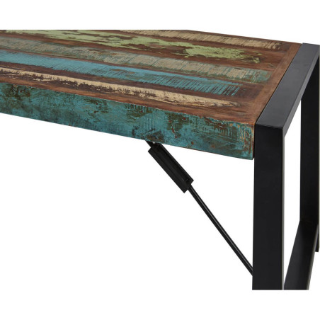 Table basse bois recyclé et métal noir - KALIO