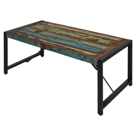 Table basse bois recyclé et métal noir - KALIO