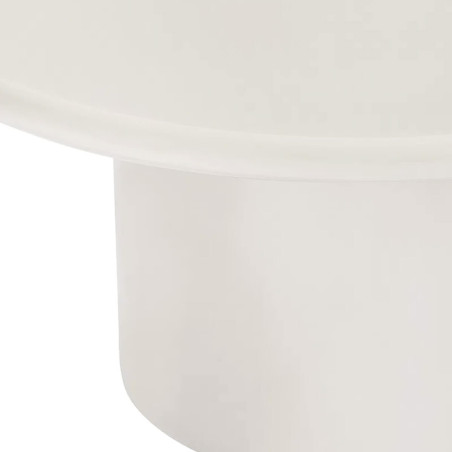 Table basse ronde pied central en MDF laqué sable - NAVALIN