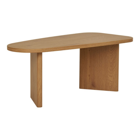 Table basse en MDF aspect bois clair, pieds asymétriques - VALIRA