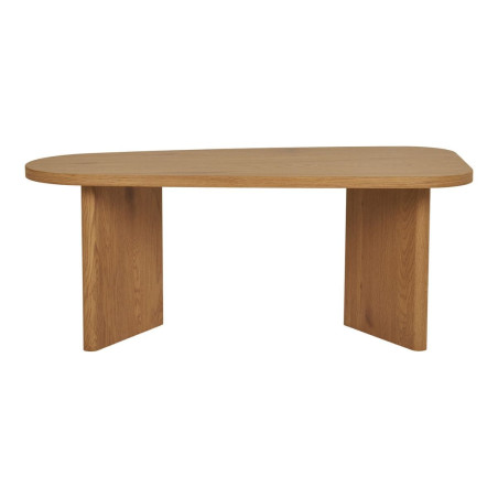Table basse en MDF aspect bois clair, pieds asymétriques - VALIRA