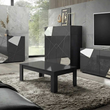 Table basse rectangulaire gris anthracite laqué - CARBIA