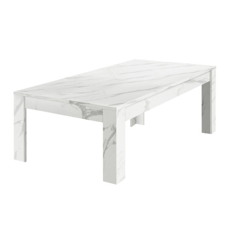 Table basse rectangulaire aspect marbre blanc - PIRANA