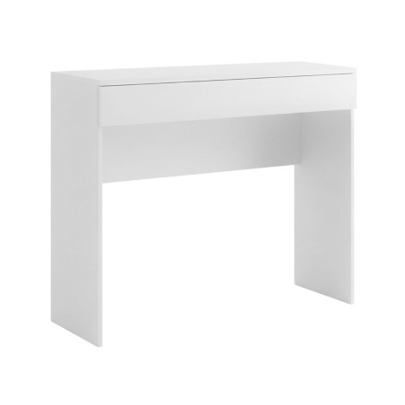 Bureau compact 78 cm avec tiroir blanc laqué brillant - SYNERGIZE
