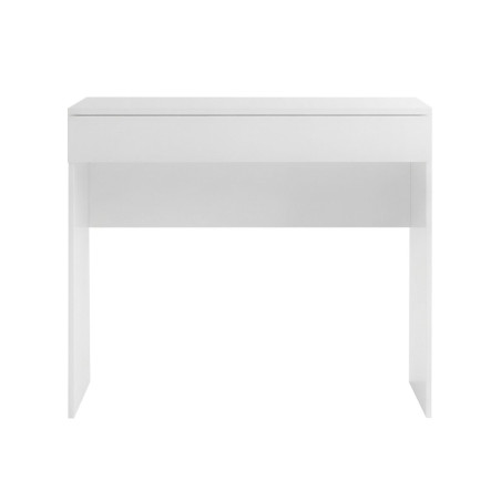 Bureau compact 78 cm avec tiroir blanc laqué brillant - SYNERGIZE