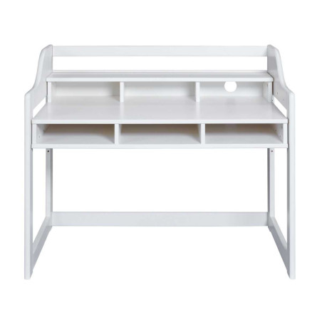 Bureau enfant réglable en hauteur en pin massif laqué blanc - GAELOR