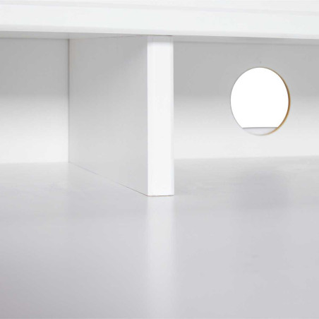 Bureau enfant réglable en hauteur en pin massif laqué blanc - GAELOR