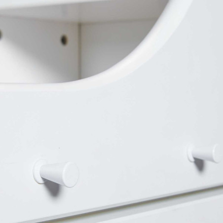 Bureau enfant réglable en hauteur en pin massif laqué blanc - GAELOR