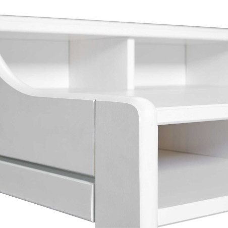 Bureau enfant réglable en hauteur en pin massif laqué blanc - GAELOR