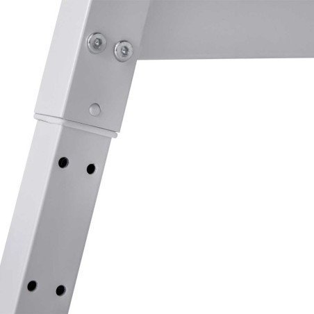 Bureau enfant réglable en hauteur MDF, plateau gris, piètement métal blanc - ELIOR