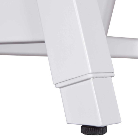 Bureau enfant réglable en hauteur MDF, plateau gris, piètement métal blanc - ELIOR