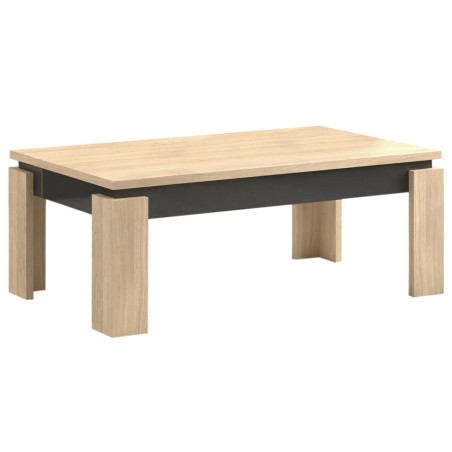 Table Basse Aspect Chêne Miel et Anthracite - GUEIO