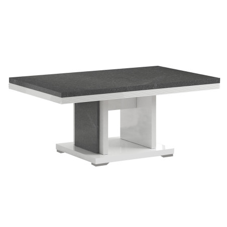 Table basse effet pierre avec pied central ouvert - MARYSE