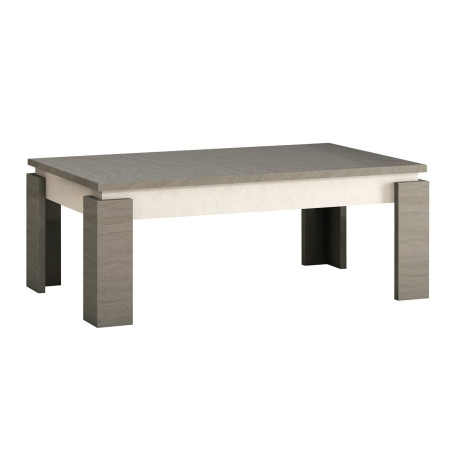 Table Basse Décor Bois Gris Veiné et Beige - GONDA