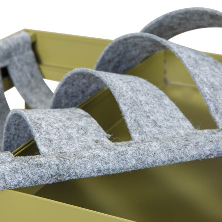 Table d'Appoint Verte avec Porte-Brochure - STACIA