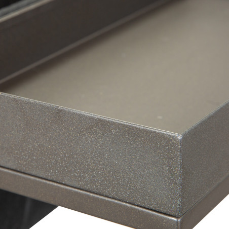 Table d’appoint grise avec porte-brochure - STACIA