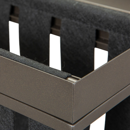 Table d’appoint grise avec porte-brochure - STACIA