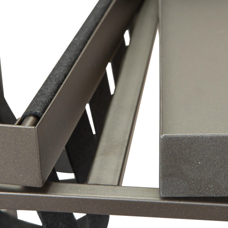 Table d’appoint grise avec porte-brochure - STACIA