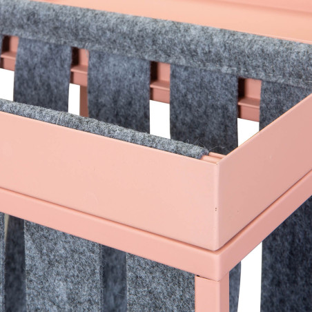 Table d'appoint rose avec porte-brochure - STACIA