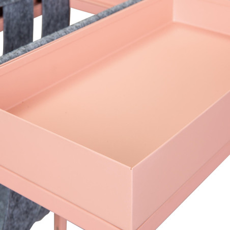 Table d'appoint rose avec porte-brochure - STACIA