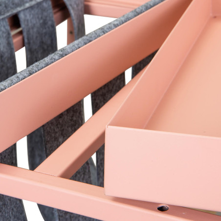 Table d'appoint rose avec porte-brochure - STACIA