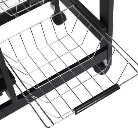 Desserte à Roulettes Noire Multi-Rangement - DRAGO