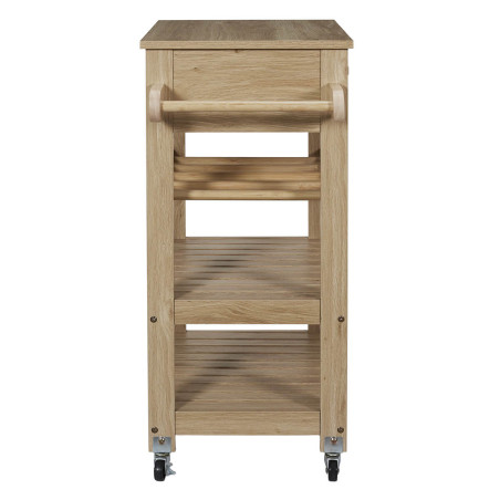 Desserte de cuisine multi-rangement effet bois avec tasseaux - PAJEN