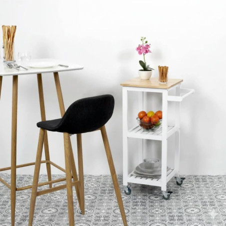 Desserte à Roulettes Blanche 3 Niveaux - KWATO