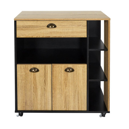 Desserte à Roulettes Multi-Rangement Aspect Bois - DINAR