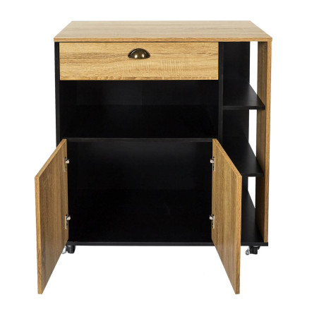 Desserte à Roulettes Multi-Rangement Aspect Bois - DINAR