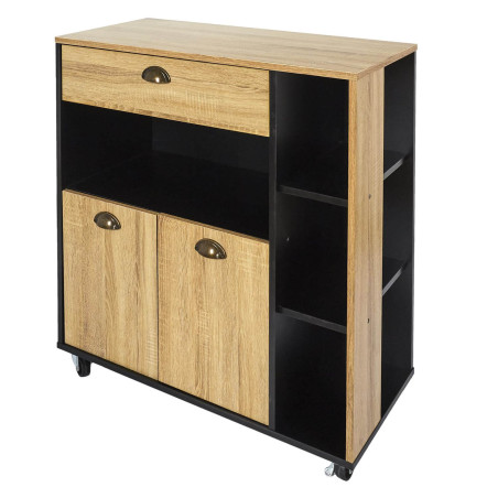 Desserte à Roulettes Multi-Rangement Aspect Bois - DINAR