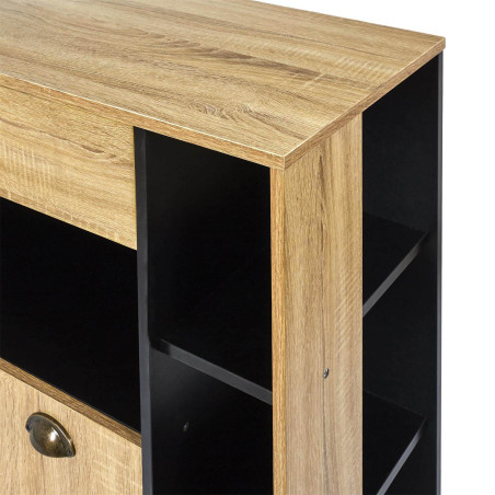 Desserte à Roulettes Multi-Rangement Aspect Bois - DINAR