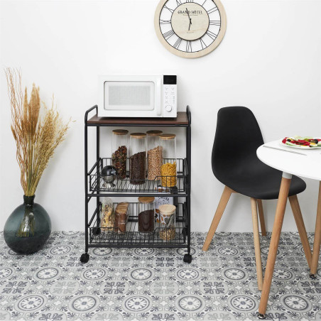 Desserte à Roulettes Industrielle, Étagère et Tiroirs - INSOLENT