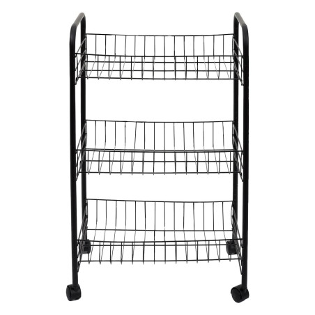 Desserte à Roulettes Industrielle en Métal Noir 3 niveaux - GLENEN