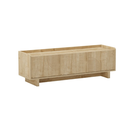 Meuble TV 3 portes 140 cm en mélaminé effet bois - RIADOR