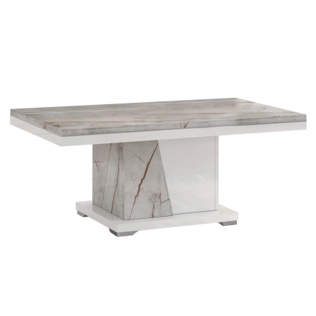 Table basse pied central blanc aspect marbre - EROSA