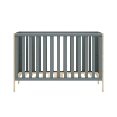 Lit bébé 60x120 cm MDF et pin gris vert et naturel - KAINEN