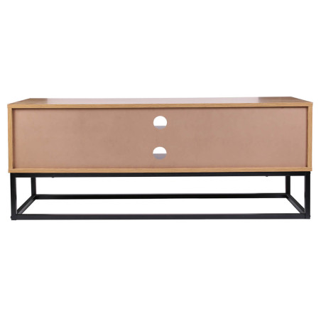 Meuble TV 2 Portes Aspect Bois et Pieds Métal - ARION