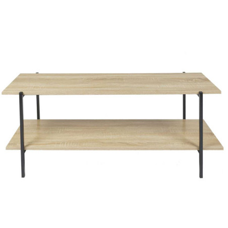 Banc TV 2 Plateaux Métal et Aspect Bois - DARON